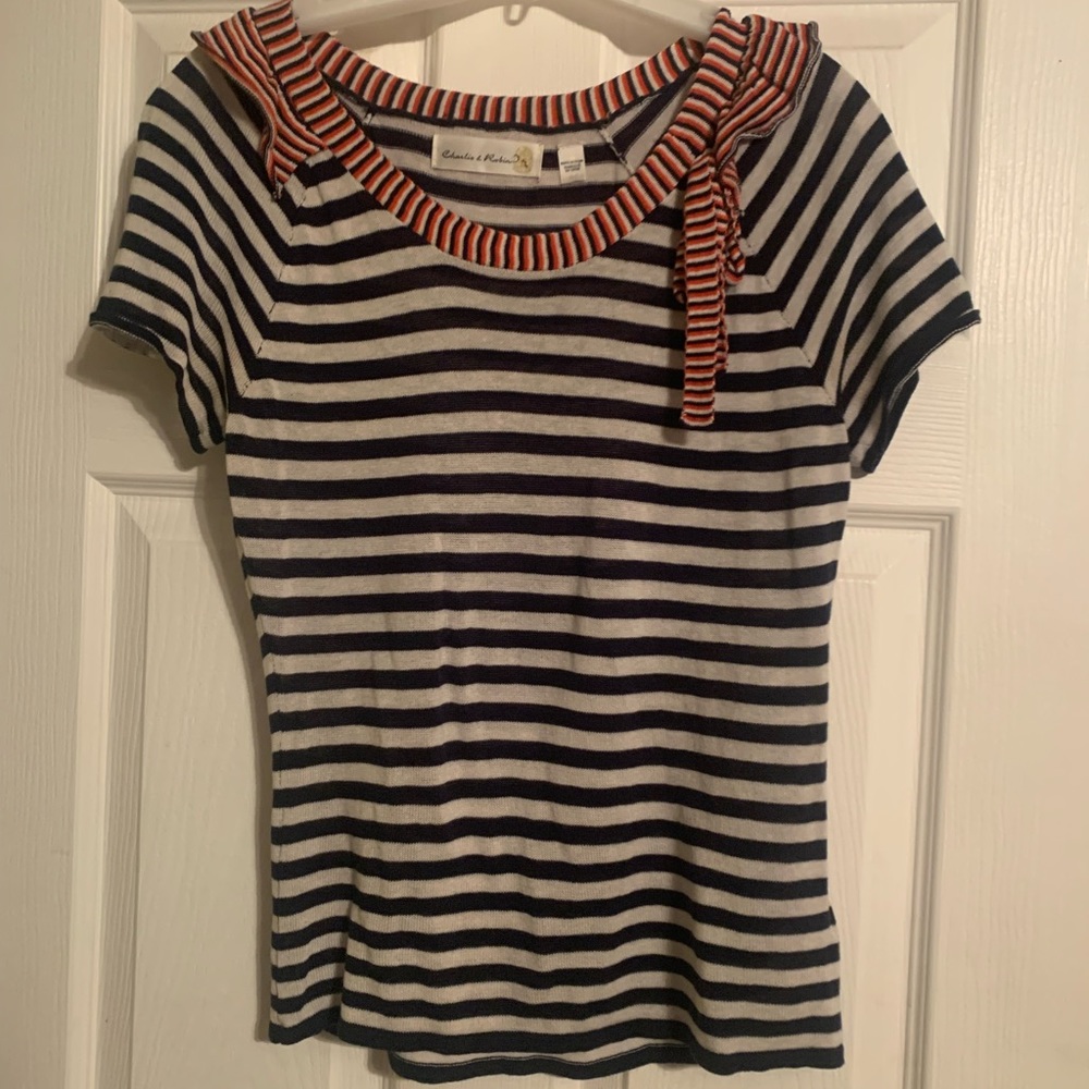 Anthropologie striped short sleeve shirt